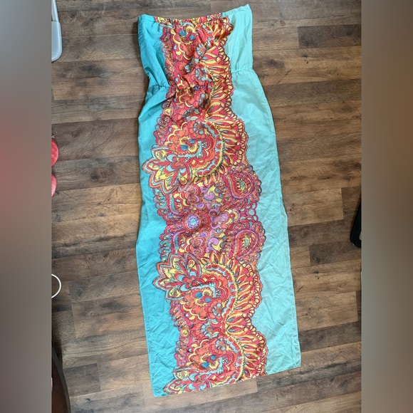 Lilly Pulitzer Emmett Strapless Colorful Maxi Dress with Paisley Design Size L - Picture 2 of 8